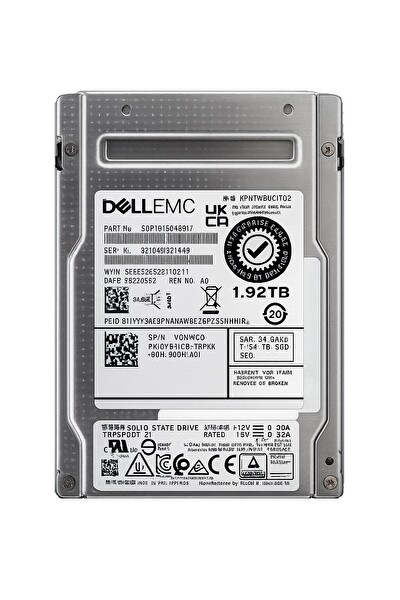Dell EMC 1.92TB 12G RI SAS 2.5'' Sunucu SSD KPM7WRUG1T92