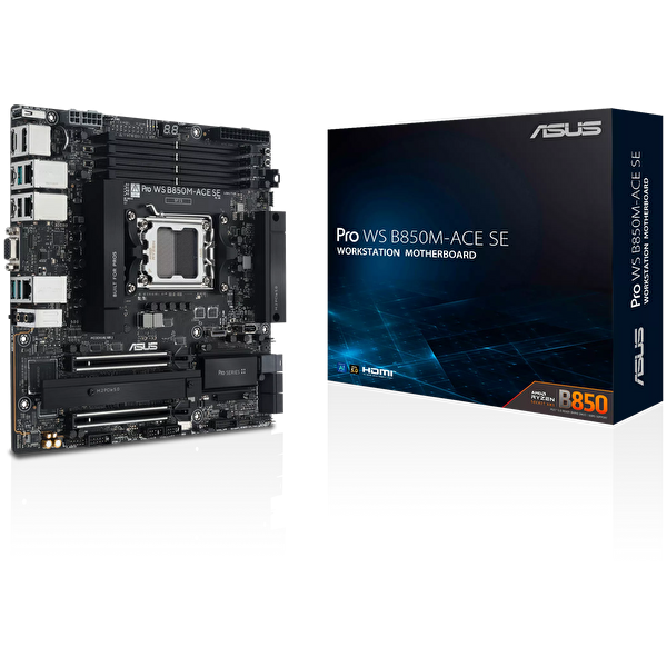 Asus PRO WS B850M ACE SE 8000 MHz(OC) DDR5 Soket AM5 HDMI DP M.2 mATX Anakart