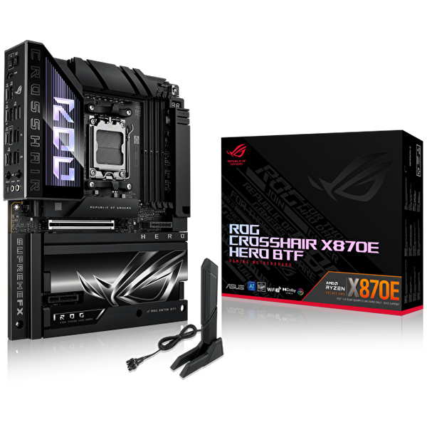 Asus ROG Crosshair X870E Hero BTF 8600 MHz(OC) DDR5 Soket AM5 M.2 HDMI DP ATX Anakart