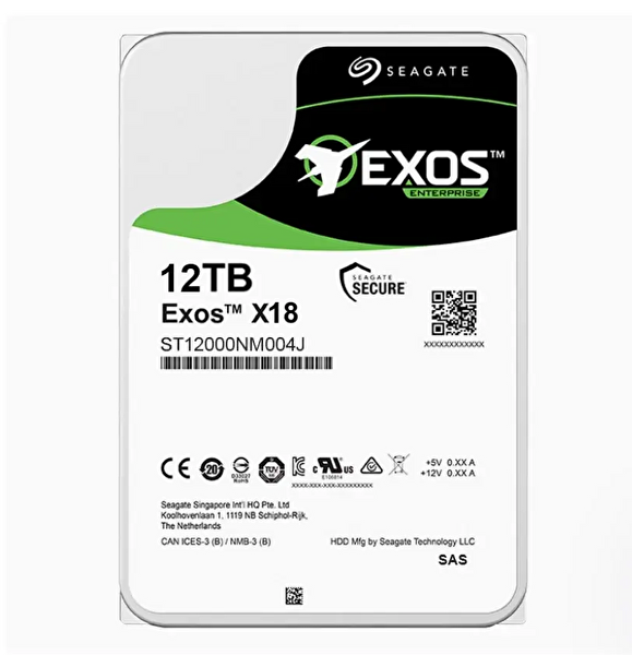 Seagate Exos EnterPrise X18 12TB 7.2K 12G SAS 3.5