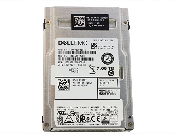 Dell EMC 7.68TB 24G RI SAS 2.5'' Server Sunucu SSD KPM7XRUG7T68