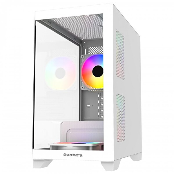 GameBooster GB-M6001W Sea View M-ATX 4X Gökkuşağı Fan Beyaz Akvaryum 600w Oyuncu Bilgisayar Kasası