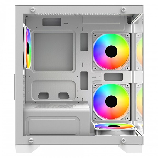 GameBooster GB-M6001W Sea View M-ATX 4X Gökkuşağı Fan Beyaz Akvaryum 600w Oyuncu Bilgisayar Kasası