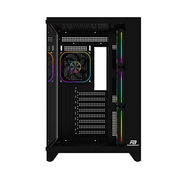 Power Boost PB-C9025B Sea View ATX 4X ARGB Pwm Fan 80+ Bronz Siyah Akvaryum 750W Oyuncu Bilgisayar Kasası