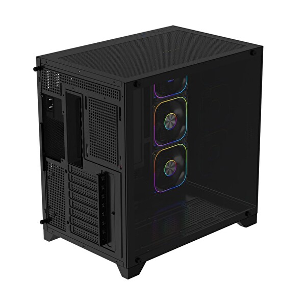 Power Boost PB-C9025B Sea View ATX 4X ARGB Pwm Fan 80+ Bronz Siyah Akvaryum 750W Oyuncu Bilgisayar Kasası