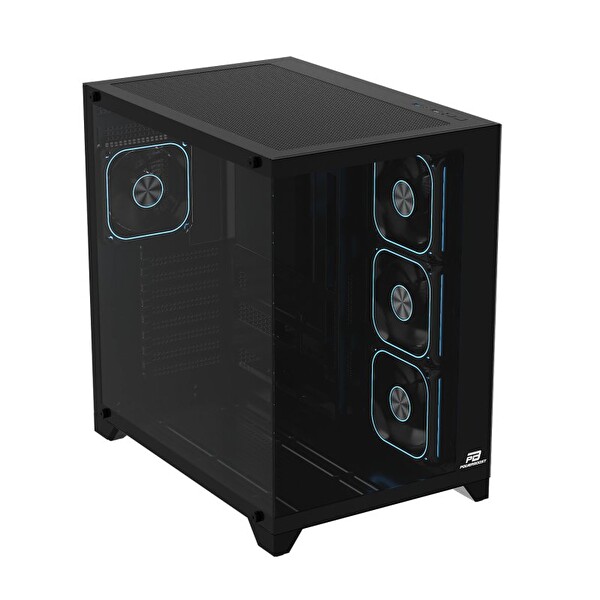 Power Boost PB-C9025B Sea View ATX 4X ARGB Pwm Fan 80+ Bronz Siyah Akvaryum 750W Oyuncu Bilgisayar Kasası