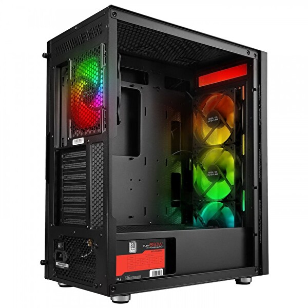 Power Boost PB-P3701B ATX Argb Fan 80+ Siyah 650W Oyuncu Bilgisayar Kasası