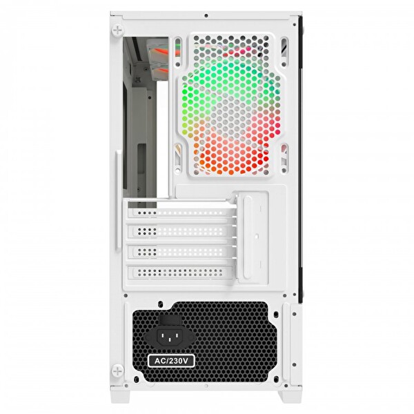 Power Boost PB-M5001W Sea View M-ATX 3x Rainbow Fan Beyaz Akvaryum 500W Oyuncu Bilgisayar Kasası