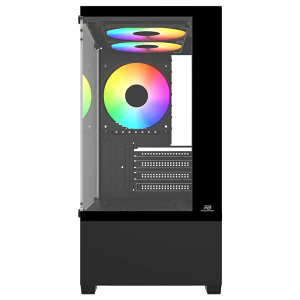 Power Boost PB-M5001B Sea View M-Atx 3X Gökkuşağı Fan Siyah Akvaryum 500W Oyuncu Bilgisayar Kasası