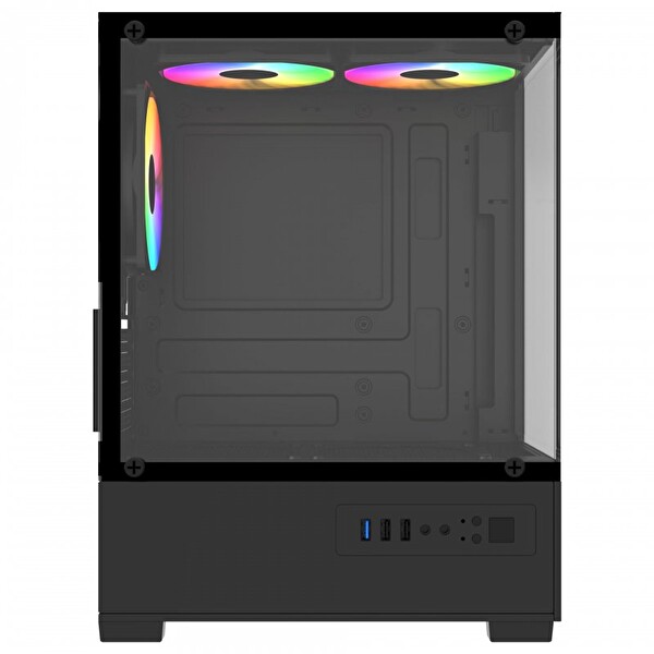Power Boost PB-M5001B Sea View M-Atx 3X Gökkuşağı Fan Siyah Akvaryum 500W Oyuncu Bilgisayar Kasası