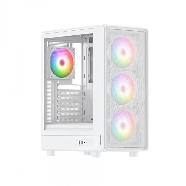 Power Boost PB-A5065W ATX 4X Argb Fan 80+ Bronz Beyaz 650W Oyuncu Bilgisayar Kasası