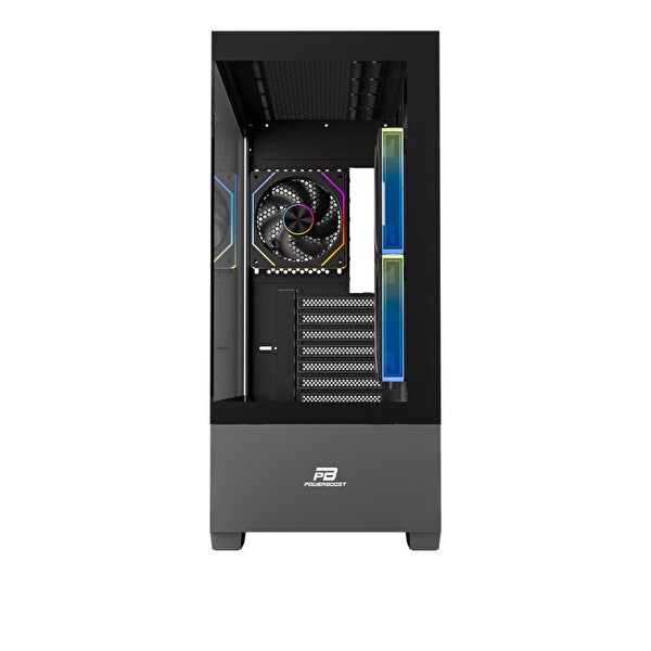 Power Boost PB-J9031B Sea View ATX 3X Argb Pwm Fan 80+ Bronz Siyah Akvaryum 750W Oyuncu Bilgisayar Kasası