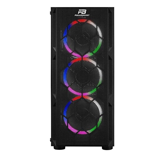 Power Boost VK-D501M ATX Single Ring Gökkuşağı Fan 80+ Siyah 650W Oyuncu Bilgisayar Kasası