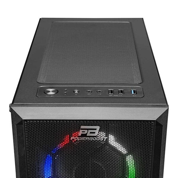 Power Boost VK-D501M ATX Single Ring Gökkuşağı Fan 80+ Siyah 650W Oyuncu Bilgisayar Kasası