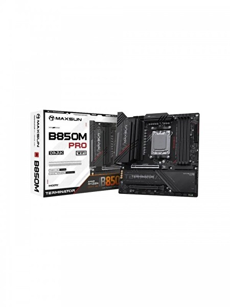 Maxsun Terminator B850M Pro WiFi 8000(OC) DP HDMI M.2 aATX DDR5 AM5 Anakart