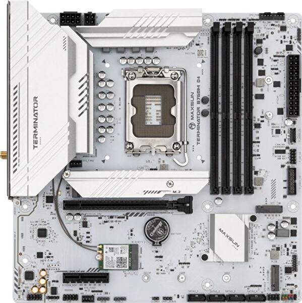 Maxsun Terminatör B760M-D4-ICE 4400 OC DP HDMI M.2 MATX Beyaz DDR4 1700PIN Anakart