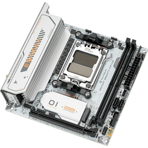Maxsun Esport B650ITX WiFi Ice 8000 OC DP HDMI M.2 ITX Beyaz DDR5 AM5 Anakart