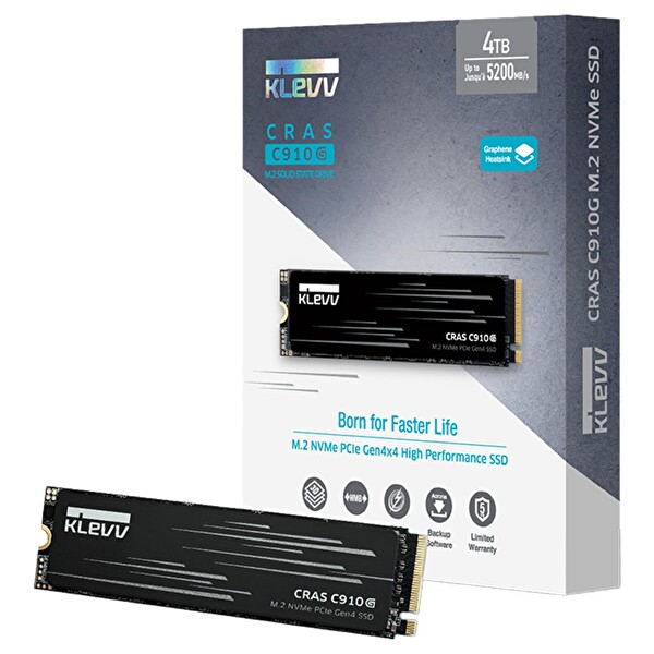 KLEVV CRAS 910G K01TBM2SP0-10G 1TB NVMe PCIe Gen4 x4 Okuma 5000 - 4800 MB/s M.2 SSD