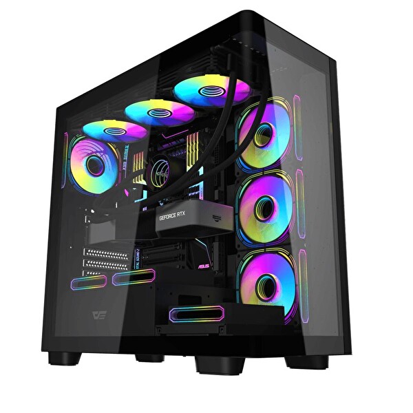 Aigo DS900G Siyah 750W 80+ Bronze ARGB Mid Tower Bilgisayar Kasası