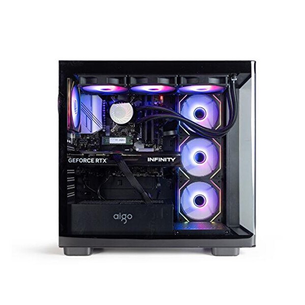 Aigo DS900G Siyah 750W 80+ Bronze ARGB Mid Tower Bilgisayar Kasası