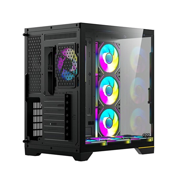 Aigo FT418 Pro Siyah 7x L17 ARGB Fanlı 850W 80+ Bronze Gen5 LCD Mid Tower Bilgisayar Kasası