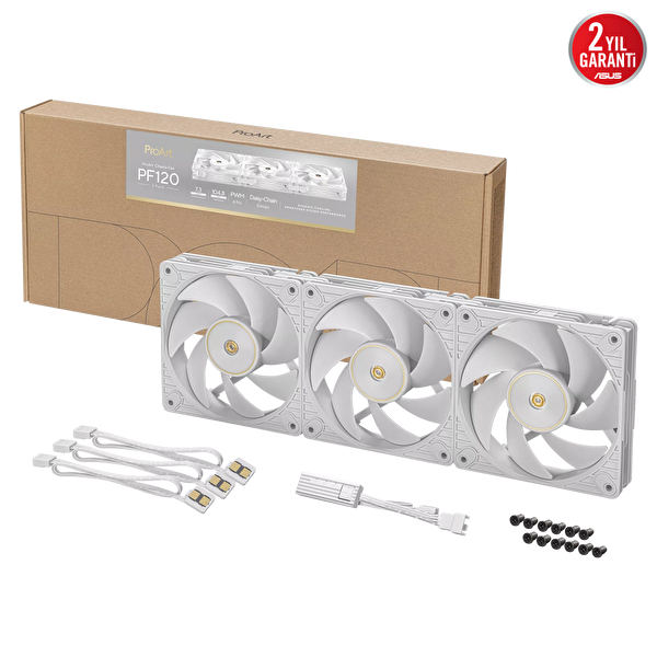 Asus ProArt PF120 PWM Beyaz 120 MM Üçlü Kasa Fanı