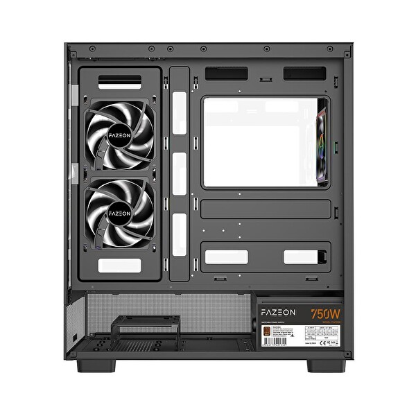 Fazeon F17 F17A750BBQ ARGB Fanlı Siyah 750 W ATX Oyuncu Kasası