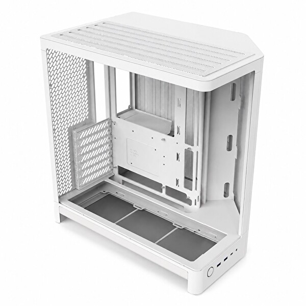 Nzxt H6 RGB+ (2026) CC-H62FW-P1 Beyaz Kompakt Çift Bölmeli Temperli Cam USB 3.0 ATX Mid Tower Kasa
