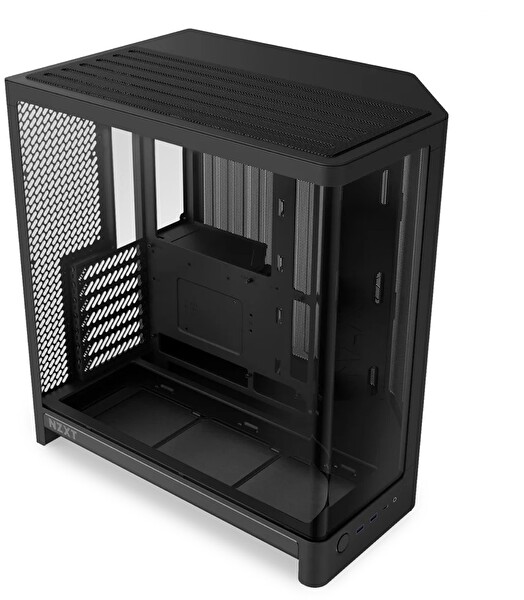 Nzxt H6 (2026) CC-H62FB-01 Siyah Kompakt Çift Bölmeli Temperli Cam USB 3.0 ATX Mid Tower Kasa