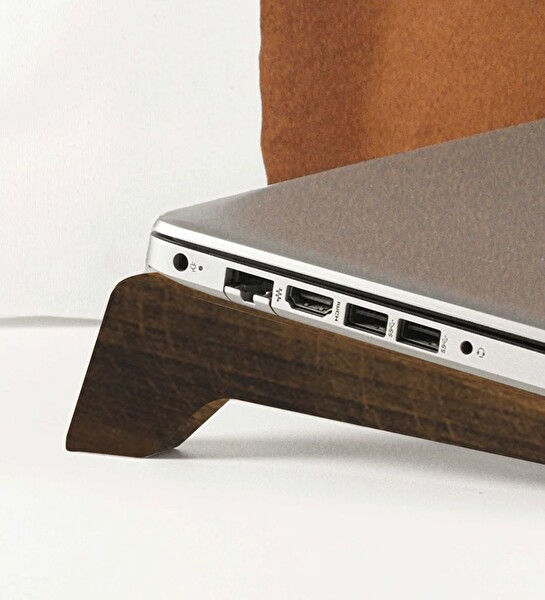 BK Gift Taşınabilir Ahşap Ceviz Notebook Laptop Standı