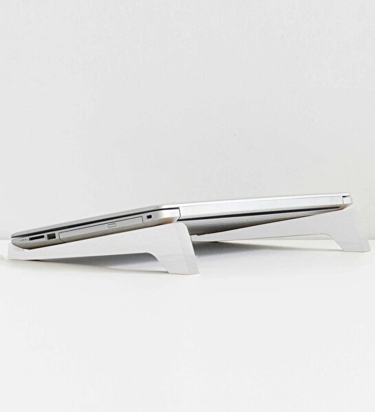 BK Kişiye Özel Taşınabilir Ahşap Beyaz Notebook Laptop Standı
