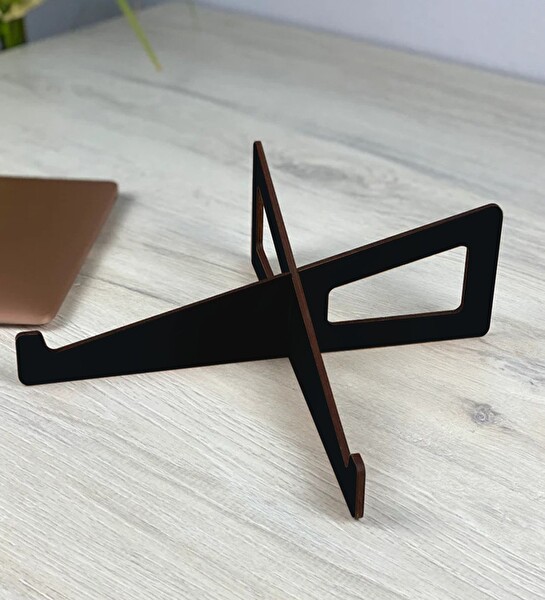 BK Gift Taşınabilir Siyah Ahşap Notebook Laptop Standı