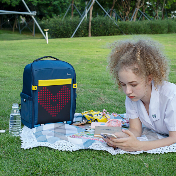 Divoom Pixoo Backpack S Mavi Ledli Sırt Çantası