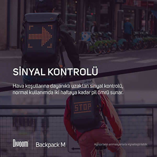Divoom Pixoo Backpack M Siyah Ledli Sırt Çantası