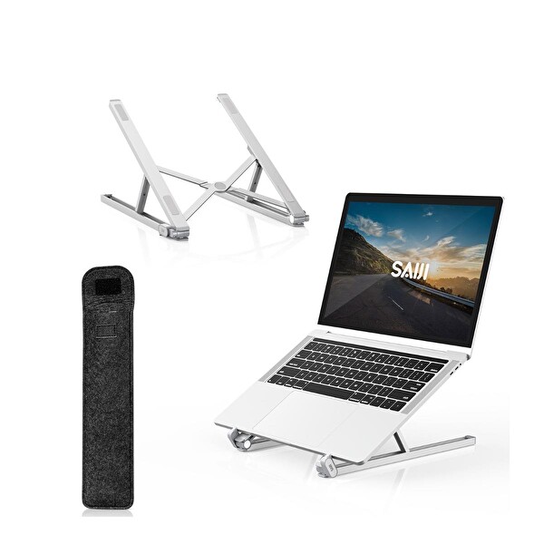 Bix Saiji X2 Taşıma Çantalı Alüminyum Gümüş Laptop Standı