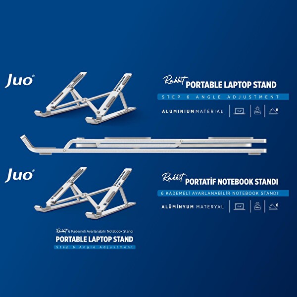 Juo Rabbit Alüminyum Portatif Notebook ve Tablet Standı