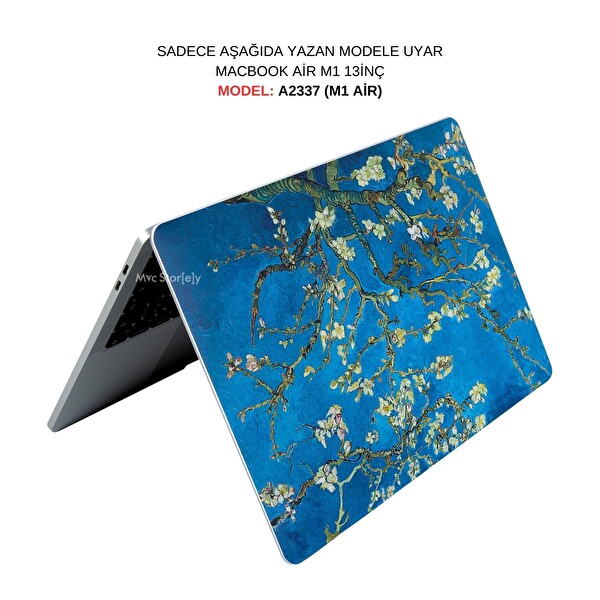 McStorey MacBook Air M1 A2337 Uyumlu Açık Yeşil Laptop Koruyucu Kaplama Sticker FLOWER03NL