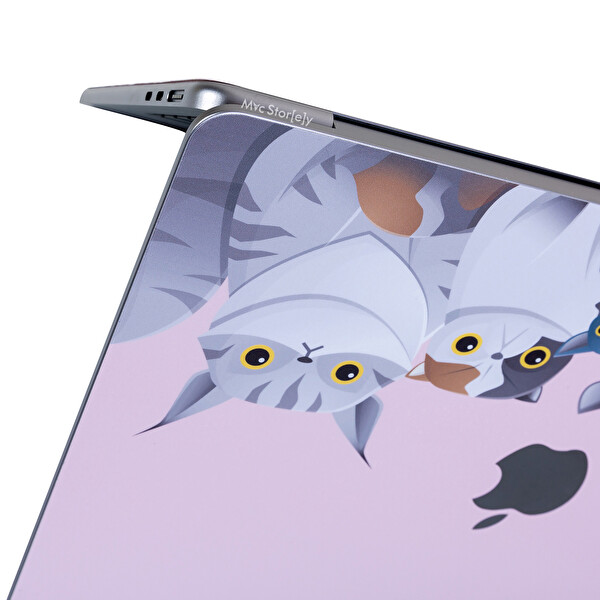 McStorey MacBook Pro M1-M2 A2338 Uyumlu Açık Pembe Sticker Laptop Koruyucu Kılıf ANIMAL03