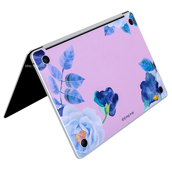 McStorey MacBook Pro M1-M2 A2338 Uyumlu Açık Lila Sticker Laptop Koruyucu Kılıf FLOWER03