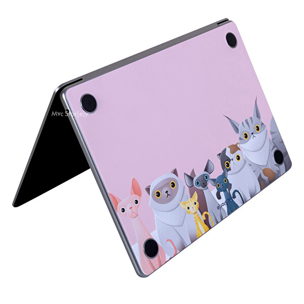 McStorey MacBook Air M1 A2337 Uyumlu Açık Pembe Sticker Laptop Koruyucu Kılıf ANIMAL03