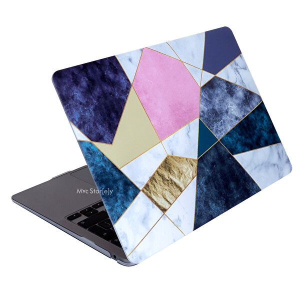 McStorey MacBook Air M1 13 A1932 A2179 A2337 Uyumlu Karışık Laptop Koruyucu Kılıf MARBLE14NL