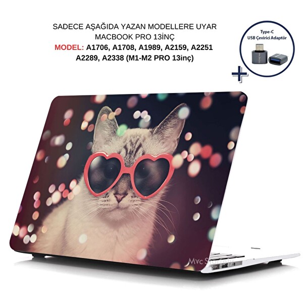 McStorey MacBook Pro M1 M2 13 A1706 08 A1989 A2159 A2251 A2289 A2338 Uyumlu Laptop Koruyucu Kılıf R 177 CAT01NL 2