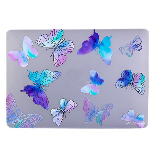 McStorey MacBook Air M1 13 A1932 A2179 A2337 Uyumlu Mor Kristal Laptop Koruyucu Kılıf FLOWER07NL 3