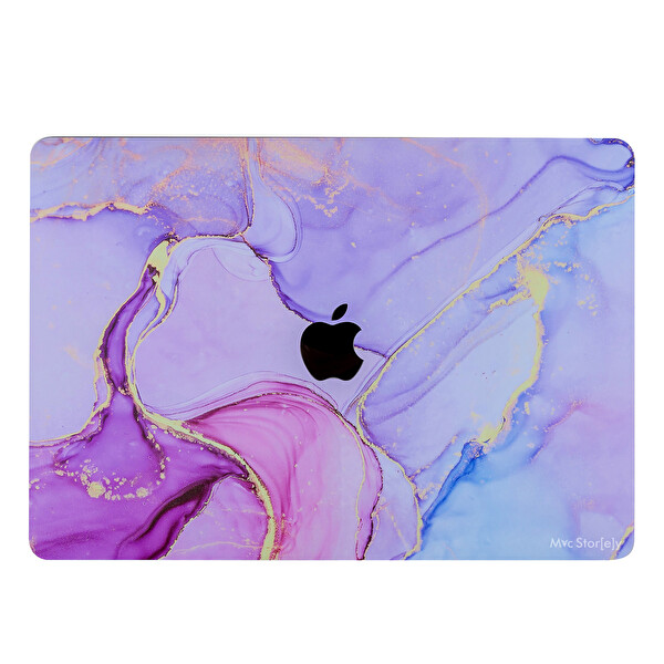 McStorey MacBook Air M1 Uyumlu Kaplama Sticker Lila Laptop Koruyucu MARBLE14