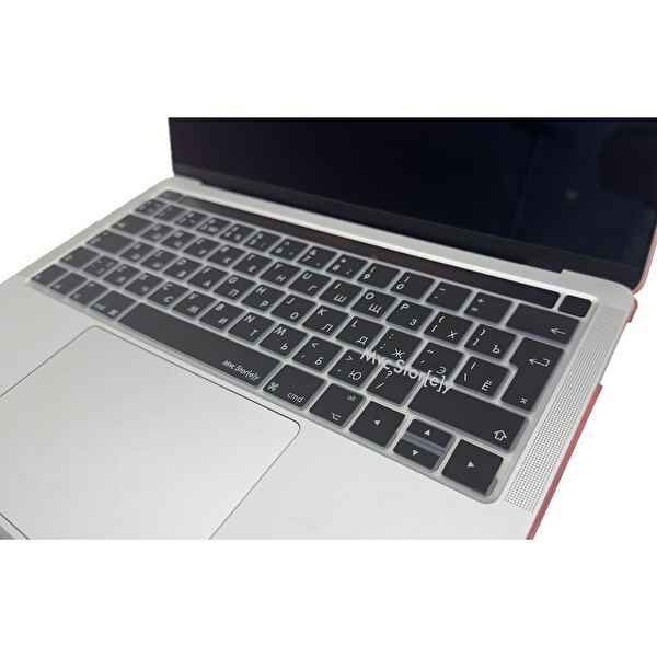 McStorey MacBook Pro A1706 A1989 A2159 A1707 A1990 Uyumlu Rusça Harf Baskılı Siyah Klavye Kılıfı