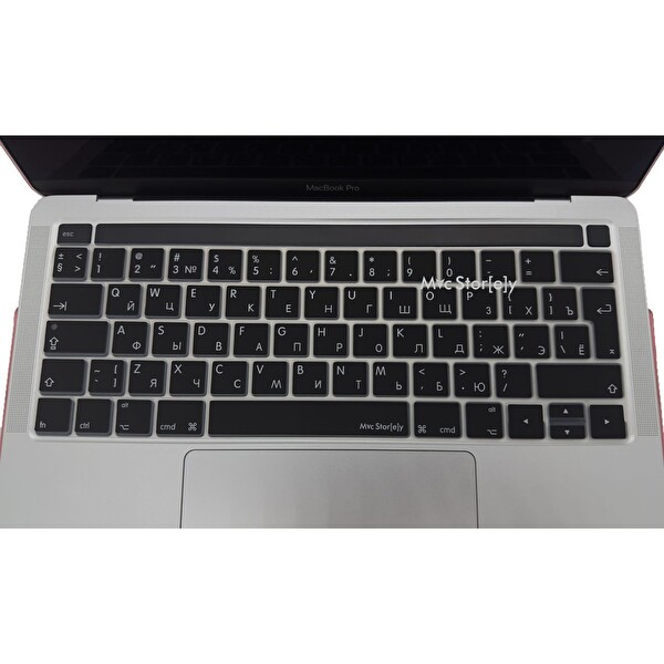 McStorey MacBook Pro A1706 A1989 A2159 A1707 A1990 Uyumlu Rusça Harf Baskılı Siyah Klavye Kılıfı