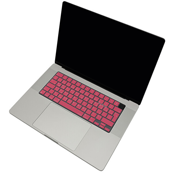 McStorey MacBook Air Pro 15 M1 M3 A2681 A2941 A2442 A2485 A2992 A2991 Uyumlu Arapça Baskı Açık Pembe Klavye Kılıfı 5