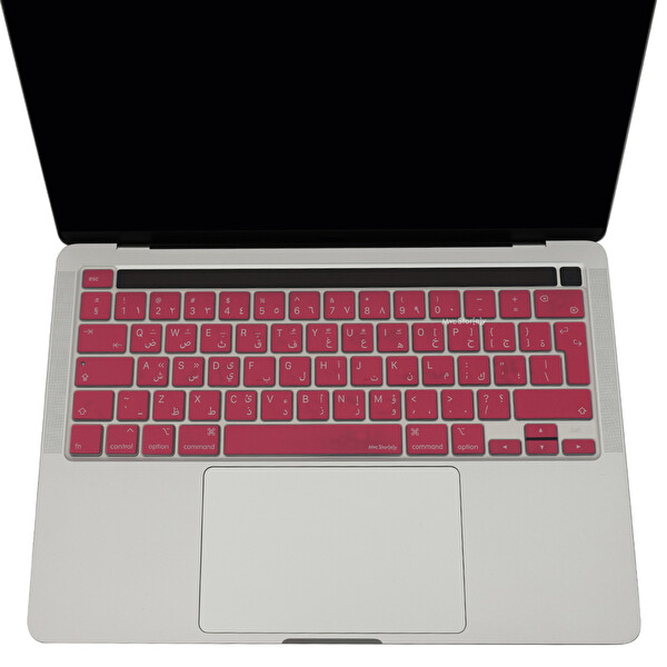 McStorey MacBook Pro 13 A2338 A2289 A2251 A2141 Uyumlu M1 M2 UK Arapça Baskı Açık Pembe Klavye Kılıfı 2