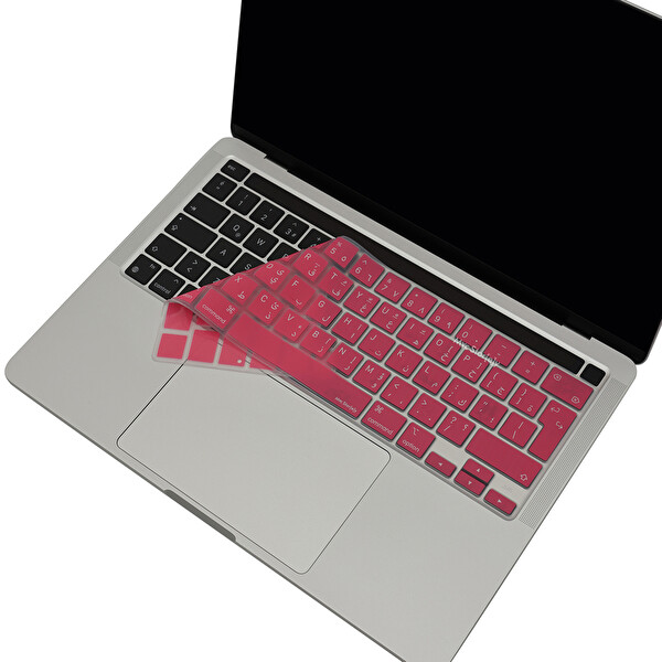 McStorey MacBook Pro 13 A2338 A2289 A2251 A2141 Uyumlu M1 M2 UK Arapça Baskı Açık Pembe Klavye Kılıfı 4