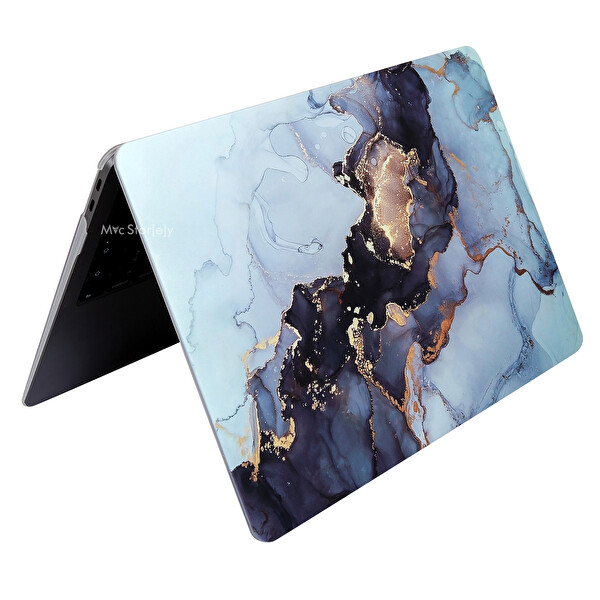 SyncCase Huawei Kılıf MateBook D15 Kılıf (2019-2020-2021-2022 Yılı) ile Uyumlu Koruyucu Kılıf Marble14NL Gri